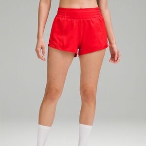 NWOT Red Athletic Shorts XL High Rise Running Gym Lightweight Zip Pocket
